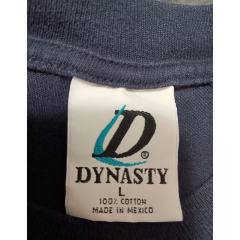 Vintage 90s Denver Broncos Men's Large NFL T-shirt Navy Blue Cotton Tee Dynasty - Picture 5 of 8